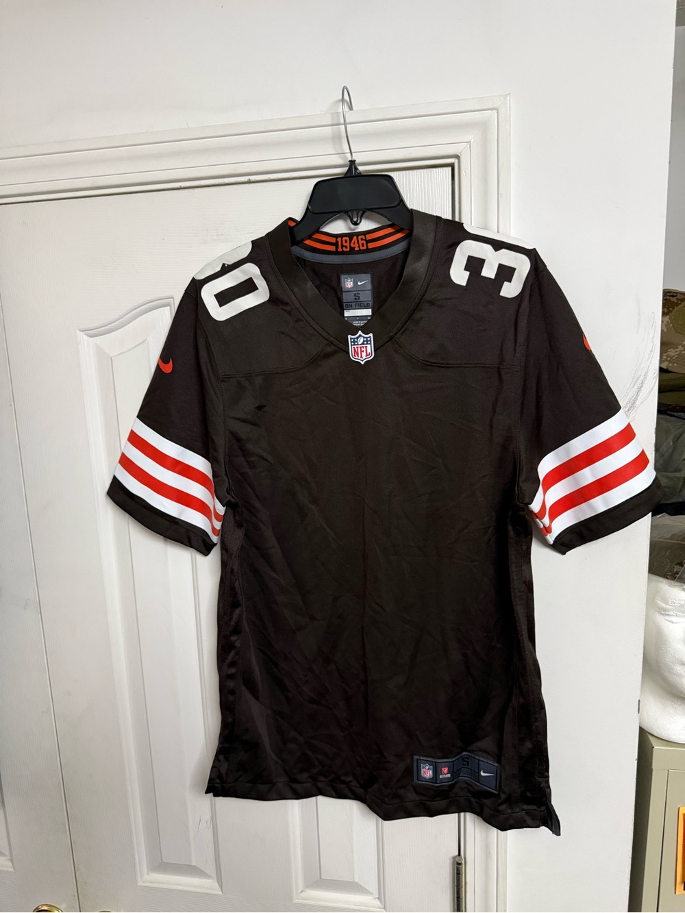 Nike On-Field JOHNSON #30 Cleveland Browns NFL Football Jersey Men’s Size S